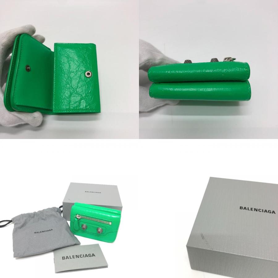 BALENCIAGA バレンシアガ 715234 ル カゴール コンパクトウォレット 3つ折り財布 グリーン メンズ【中古】 | BALENCIAGA | 09