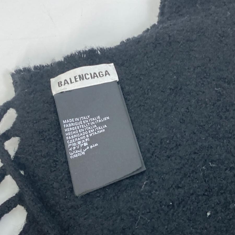 BALENCIAGA バレンシアガ 673309 ロゴ フリンジ マフラー ウール ブラック レディース【中古】 | BALENCIAGA | 05