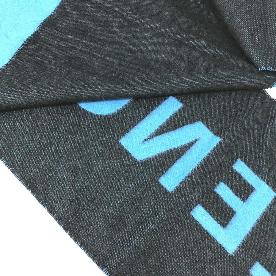 美品 BALENCIAGA バレンシアガ ロゴ バイカラー マフラー ブルー メンズ【中古】 | BALENCIAGA | 05