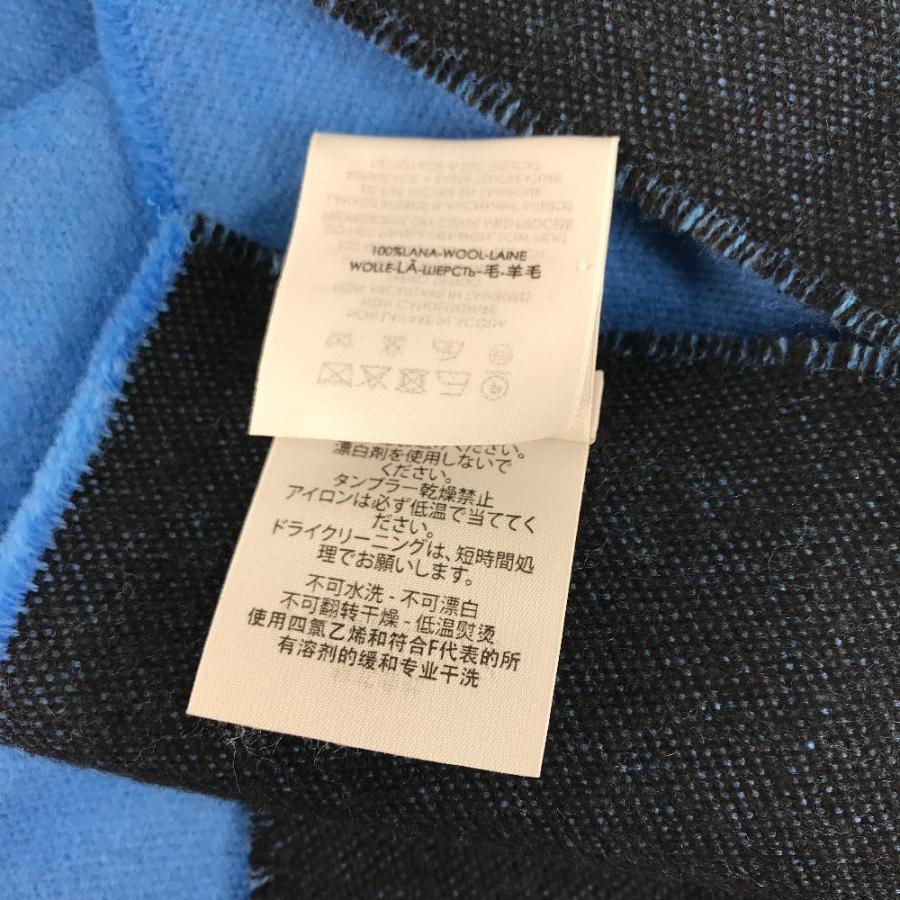 美品 BALENCIAGA バレンシアガ ロゴ バイカラー マフラー ブルー メンズ【中古】 | BALENCIAGA | 07