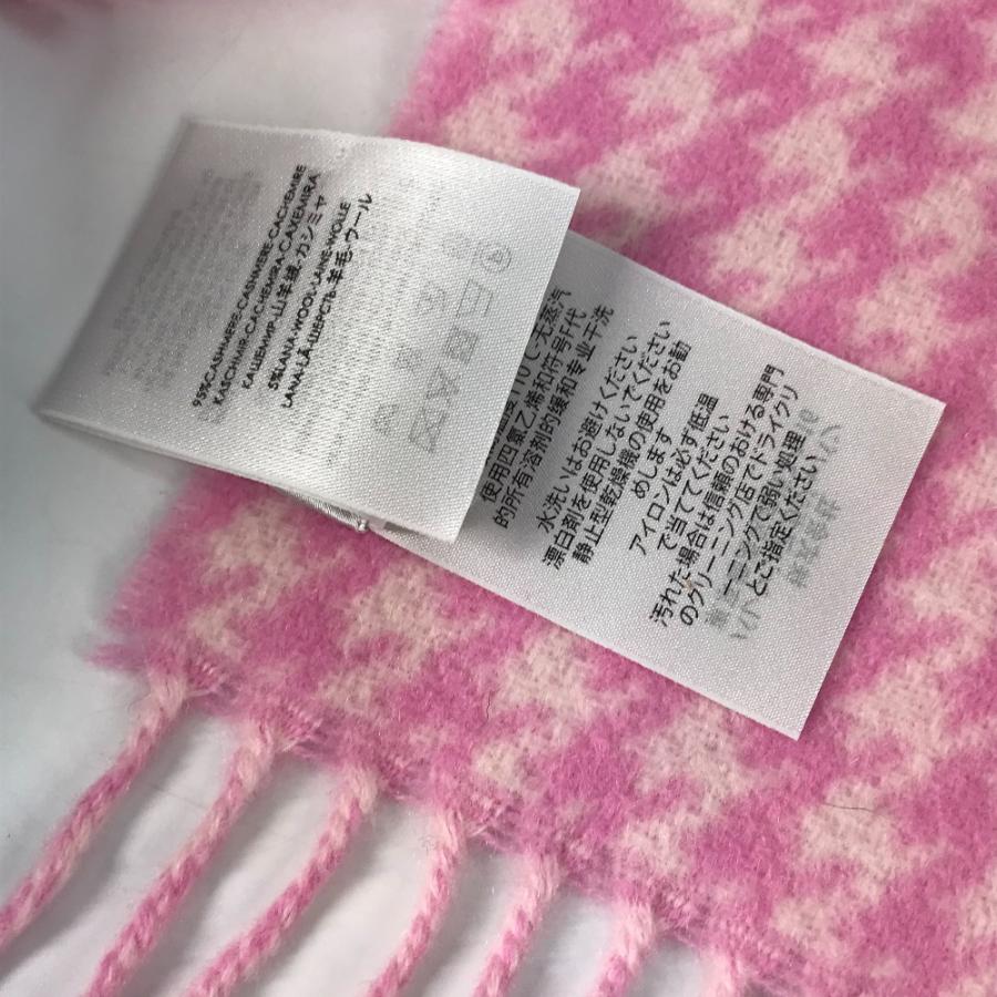 BALENCIAGA（バレンシアガ） 美品 チェック ロゴ フリンジ マフラー