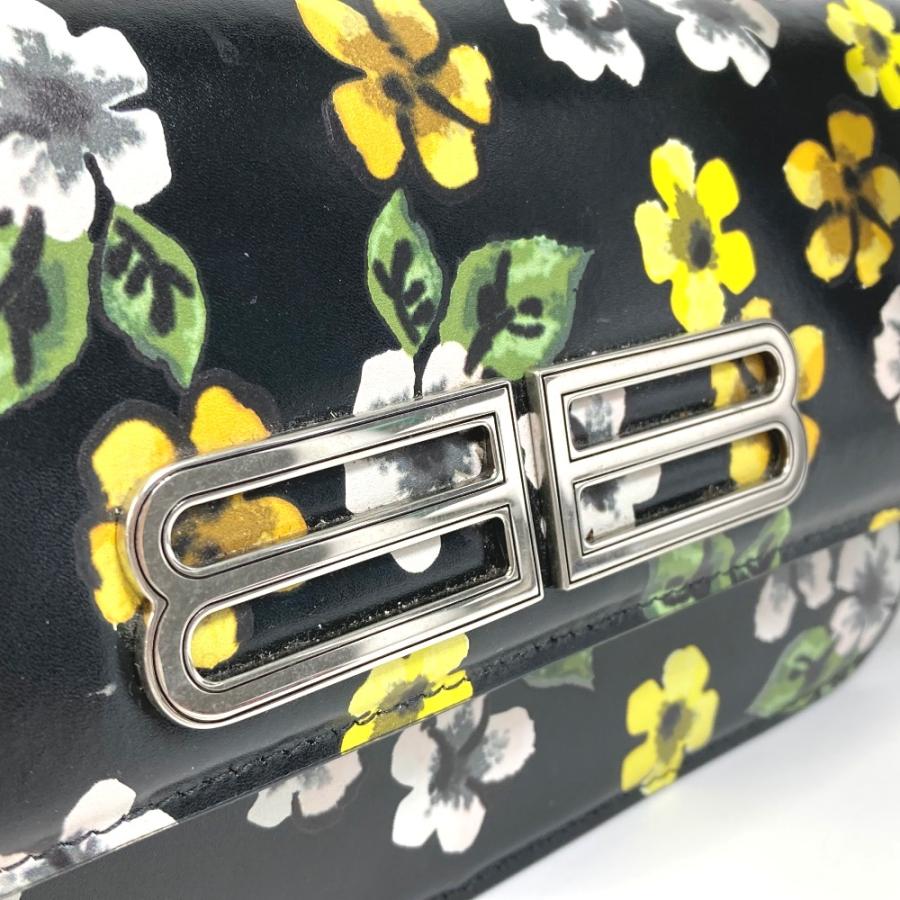 BALENCIAGA バレンシアガ 674693 GOSSIP ゴシップ フラワー 肩掛け 斜め掛け ショルダーバッグ レザー ブラック レディース【中古】 | BALENCIAGA | 03