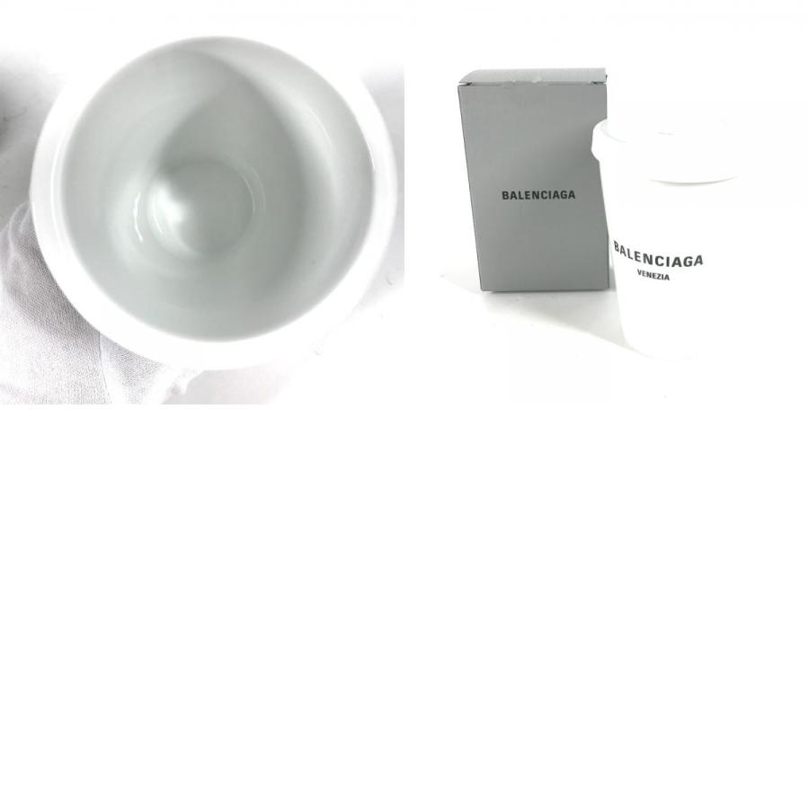 BALENCIAGA - バレンシアガ BALENCIAGA ロゴ 666275 コップ カップ 蓋付き 食器 インテリア タンブラー 陶器 ホワイト 未使用 BALENCIAGA 未使用 バレンシアガ 666275 ロゴ VENEZIA ベネチア