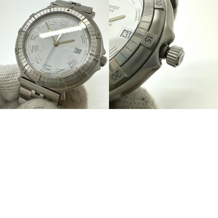 HERMES エルメス キャプテンニモ クオーツ デイト  腕時計 シルバー メンズ【中古】 | HERMES | 09