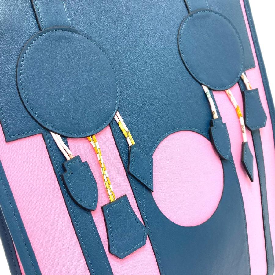 美品 HERMES エルメス プティアッシュ ドリームキャッチャー トートバッグ ハンドバッグ レディース ネイビーピンク | HERMES | 04