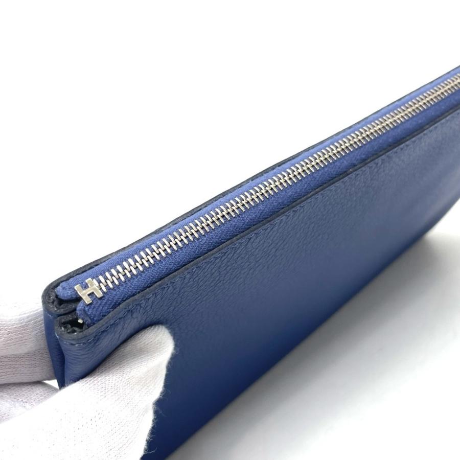 エルメス アトゥー GM 美品 HERMES（エルメス） アトゥーGM ポーチ ヴォースイフト A刻 ブルー系