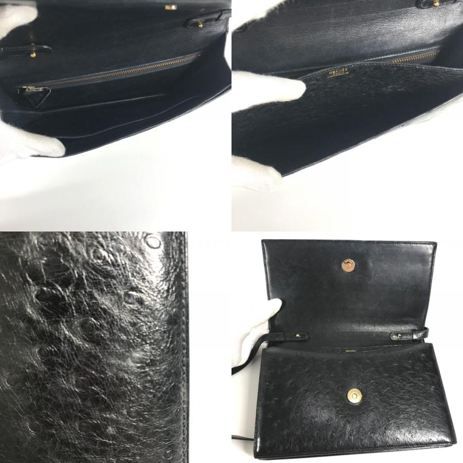 エルメス HERMES ユージェニー  2WAY 馬車金具 カバン クラッチ ショルダーバッグ オーストリッチ 不明刻 ブラック 楽天市場】HERMES エルメス 馬車金具 斜め掛け ユージェニー 2WAY
