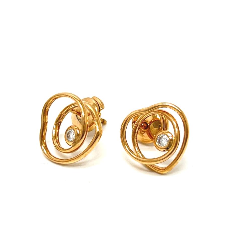 新品同様 HERMES エルメス K18PG  ヴェルティージュ クール TPM ダイヤ ピアス ゴールド レディース【中古】 | HERMES | 01