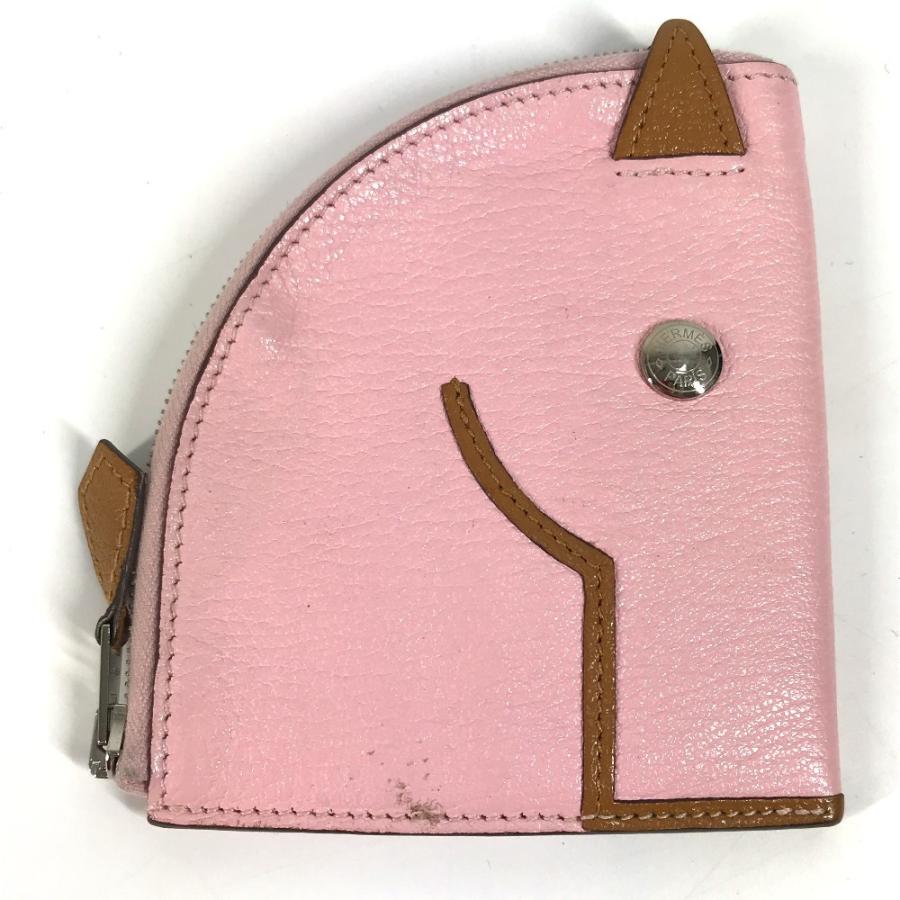 【エルメス】HERMES　パドック ケース　ピンク　財布　　　ポーチ HERMES（エルメス） シュバル パドック 財布 小銭入れ 馬 コインケース
