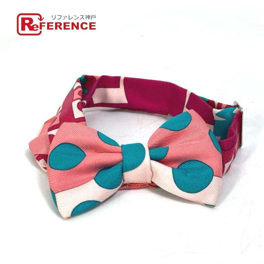 HERMES エルメス アクセサリー ヌーパピヨン ドット 水玉 リボン 蝶ネクタイ ネクタイ シルク ピンク メンズ【中古】未使用 | HERMES