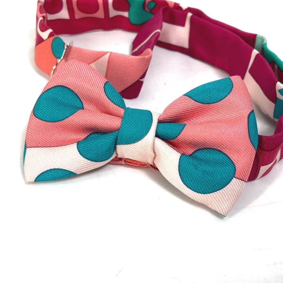 HERMES エルメス アクセサリー ヌーパピヨン ドット 水玉 リボン 蝶ネクタイ ネクタイ シルク ピンク メンズ【中古】未使用 | HERMES | 04