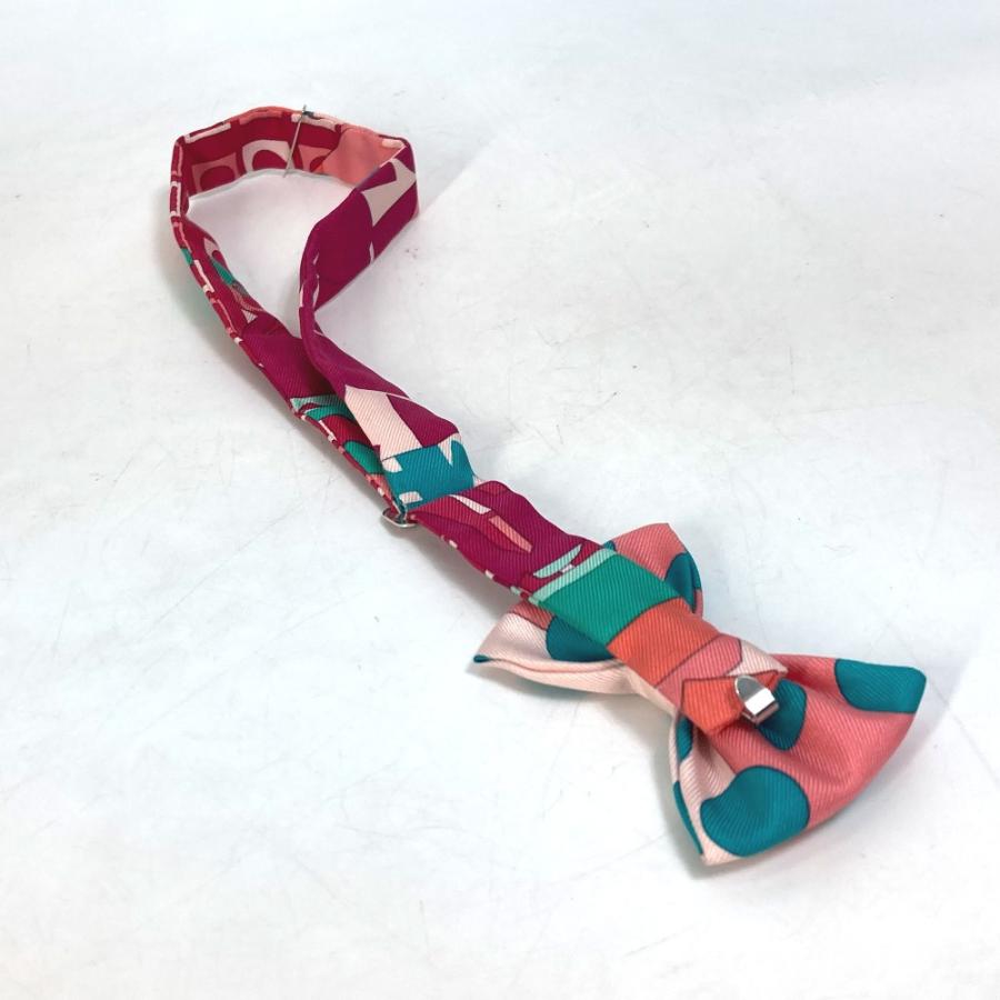 HERMES エルメス アクセサリー ヌーパピヨン ドット 水玉 リボン 蝶ネクタイ ネクタイ シルク ピンク メンズ【中古】未使用 | HERMES | 07