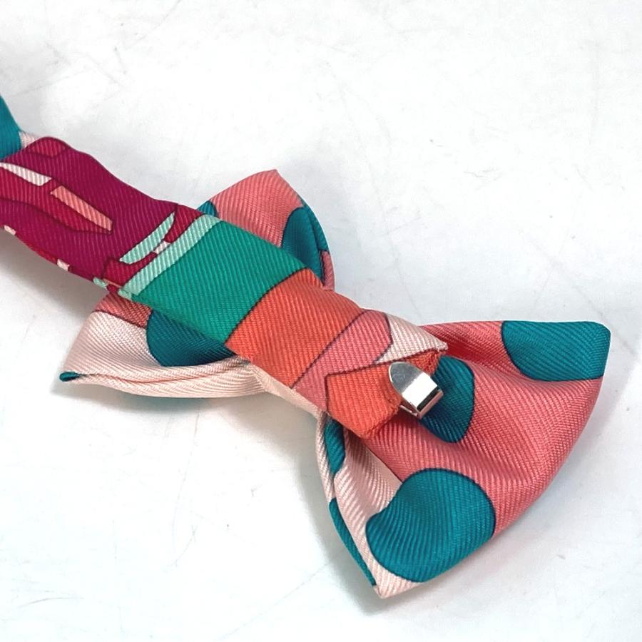 HERMES エルメス アクセサリー ヌーパピヨン ドット 水玉 リボン 蝶ネクタイ ネクタイ シルク ピンク メンズ【中古】未使用 | HERMES | 08