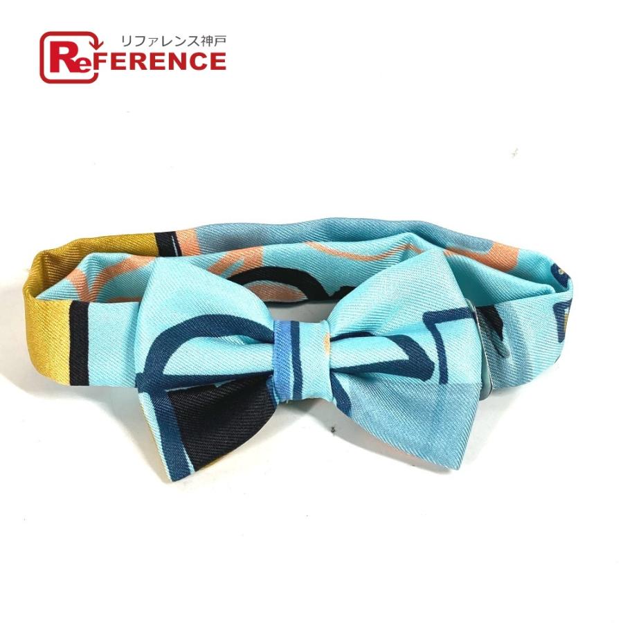 美品 HERMES エルメス ヌーパピヨン アクセサリー ネクタイ りぼん リボン 蝶ネクタイ ブルー メンズ【中古】 | HERMES