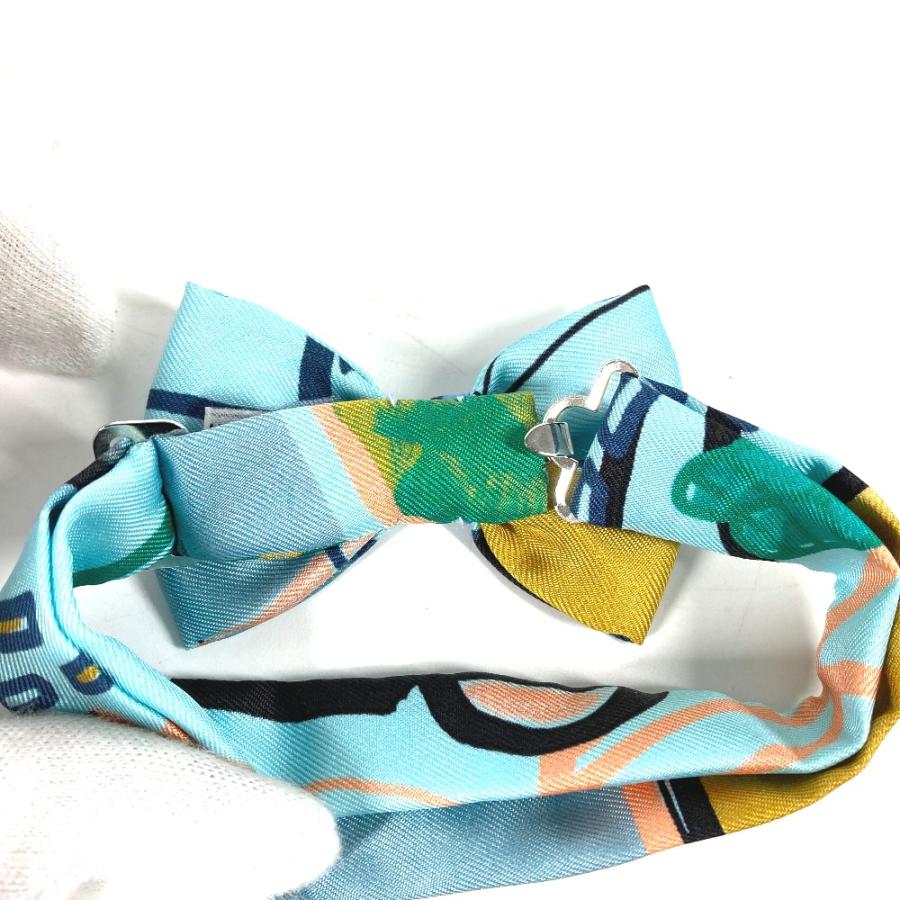 美品 HERMES エルメス ヌーパピヨン アクセサリー ネクタイ りぼん リボン 蝶ネクタイ ブルー メンズ【中古】 | HERMES | 07