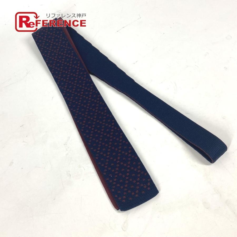 未使用 HERMES エルメス ニットタイ キャトルタン アクセサリー ネクタイ ネイビー メンズ【中古】 | HERMES