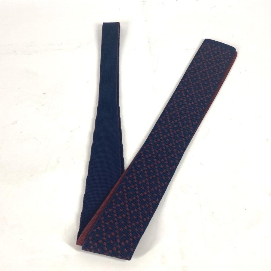 未使用 HERMES エルメス ニットタイ キャトルタン アクセサリー ネクタイ ネイビー メンズ【中古】 | HERMES | 02