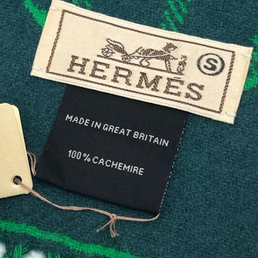 未使用 HERMES エルメス カマイユ ファッション小物 防寒具 フリンジ マフラー カシミヤ グリーン レディース【中古】 | HERMES | 07