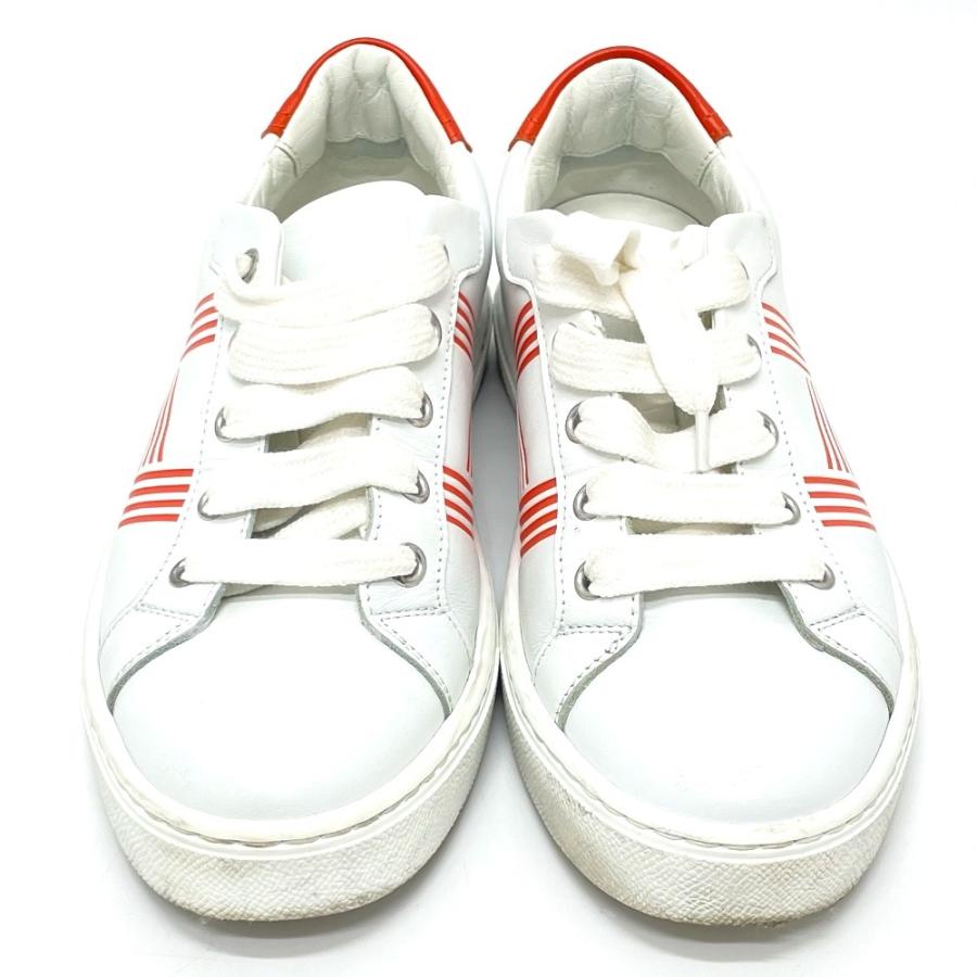 HERMES エルメス アヴァンタージュ 2020SS スポーツシューズ スニーカー レザー レディース　ホワイト×オレンジ | HERMES | 01