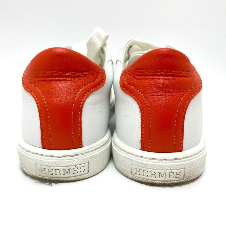 HERMES エルメス アヴァンタージュ 2020SS スポーツシューズ スニーカー レザー レディース　ホワイト×オレンジ | HERMES | 03