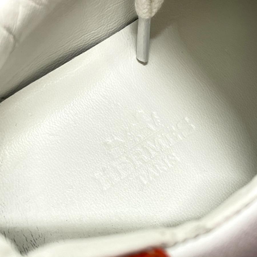 HERMES エルメス アヴァンタージュ 2020SS スポーツシューズ スニーカー レザー レディース　ホワイト×オレンジ | HERMES | 07