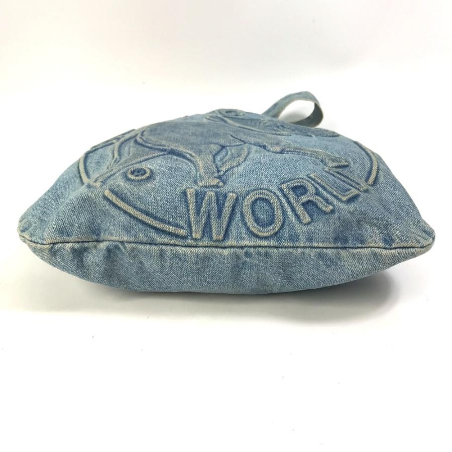 HUNTING WORLD ハンティングワールド ビックロゴ カバン ショルダーバッグ  トートバッグ ブルー レディース【中古】 |  | 03