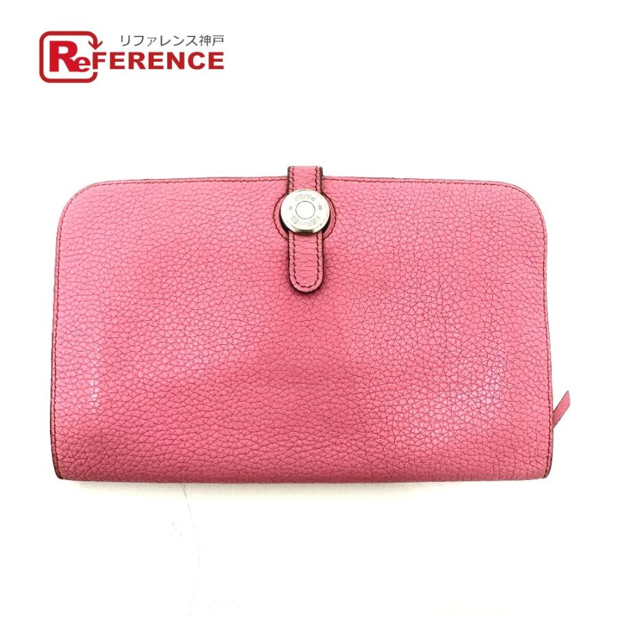 HERMES エルメス ドゴンGM ドゴン GM ウォレット 財布  長財布 ピンク レディース【中古】 | HERMES