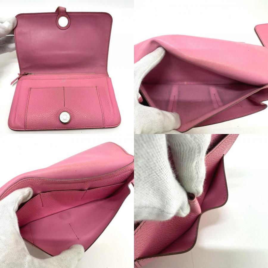 HERMES エルメス ドゴンGM ドゴン GM ウォレット 財布  長財布 ピンク レディース【中古】 | HERMES | 07