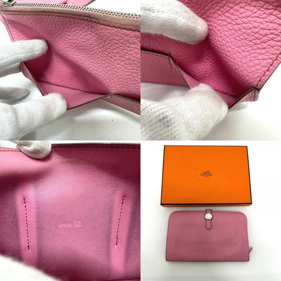 HERMES エルメス ドゴンGM ドゴン GM ウォレット 財布  長財布 ピンク レディース【中古】 | HERMES | 09