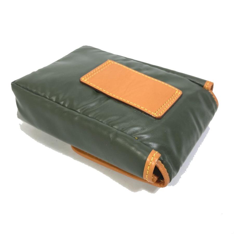 HUNTING WORLD ハンティングワールド ロゴ ベルトポーチ 小物入れ ポーチ ナイロン/レザー カーキ ユニセックス【中古】 |  | 03