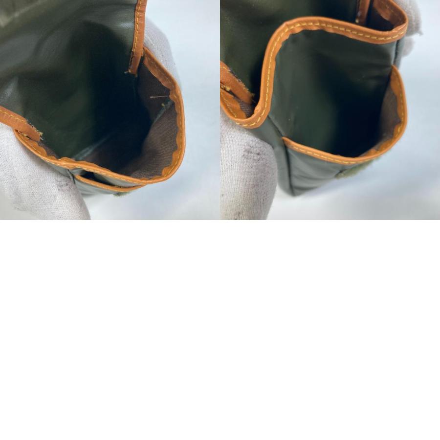 HUNTING WORLD ハンティングワールド ロゴ ベルトポーチ 小物入れ ポーチ ナイロン/レザー カーキ ユニセックス【中古】 |  | 09