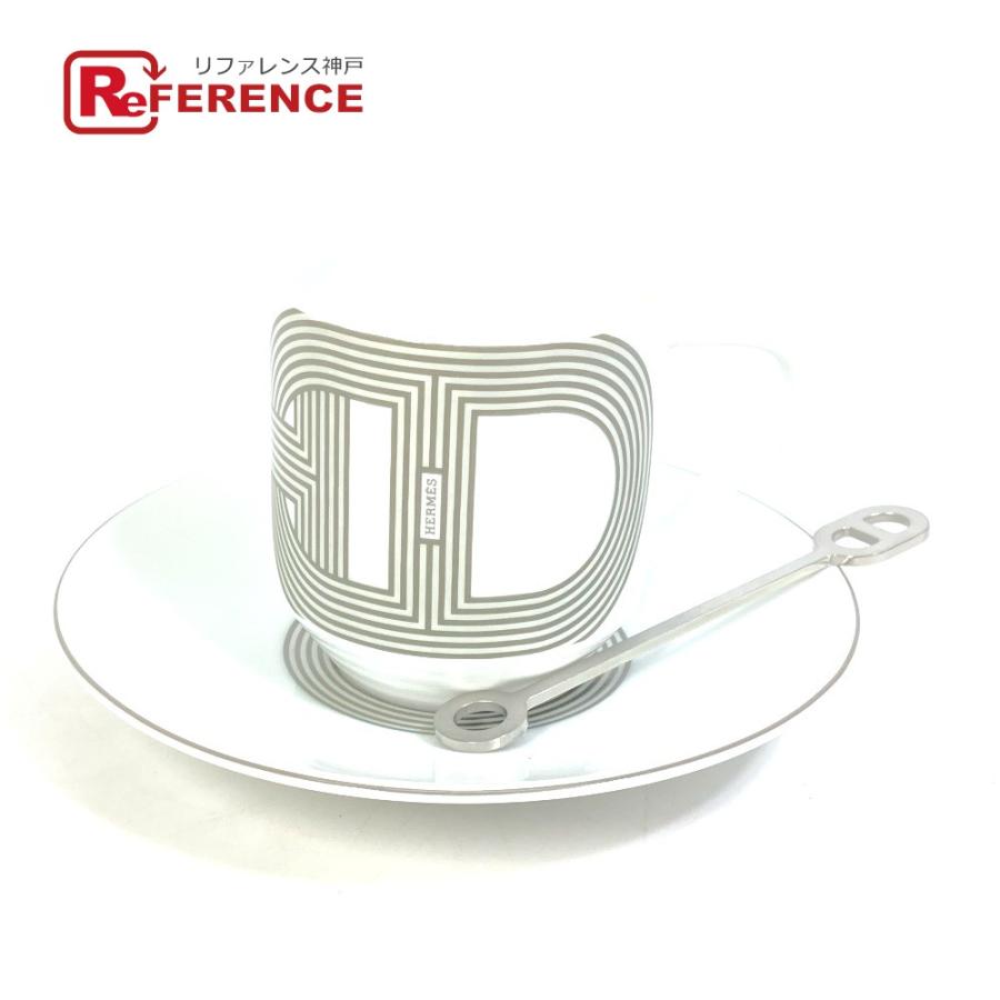 HERMES エルメス 食器 ラリー24 RALLYE カップ＆ソーサー マドラーセット ティーカップ 陶器 ホワイト ユニセックス【中古】未使用  :2135-21837-27:リファレンス コレクション - 通販 - Yahoo!ショッピング