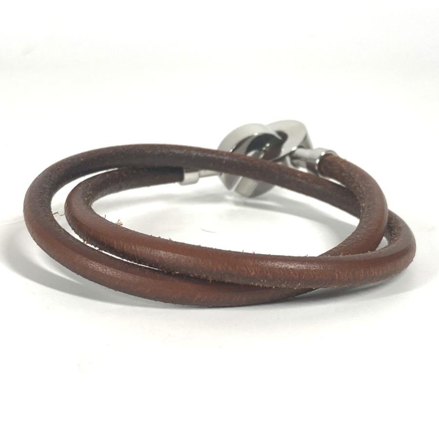 HERMES エルメス 2重ブレスレット ネックレス アクセサリー チョーカー ブラウン レディース【中古】 | HERMES | 02