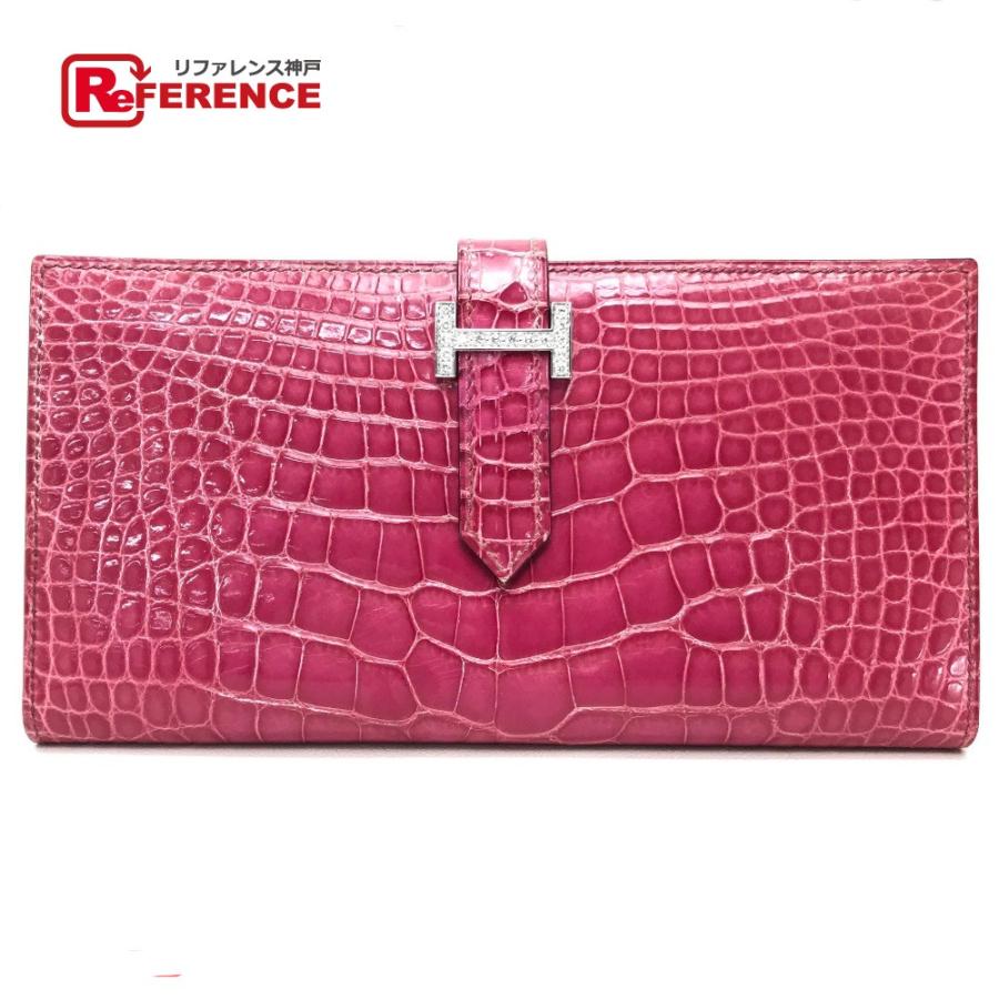 HERMES エルメス ベアンスフレ ダイヤモンド 2つ折り 長財布