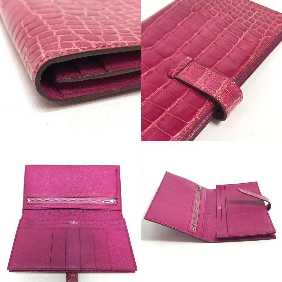 HERMES（エルメス） ベアンスフレ ダイヤモンド 2つ折り 長財布 K18WG