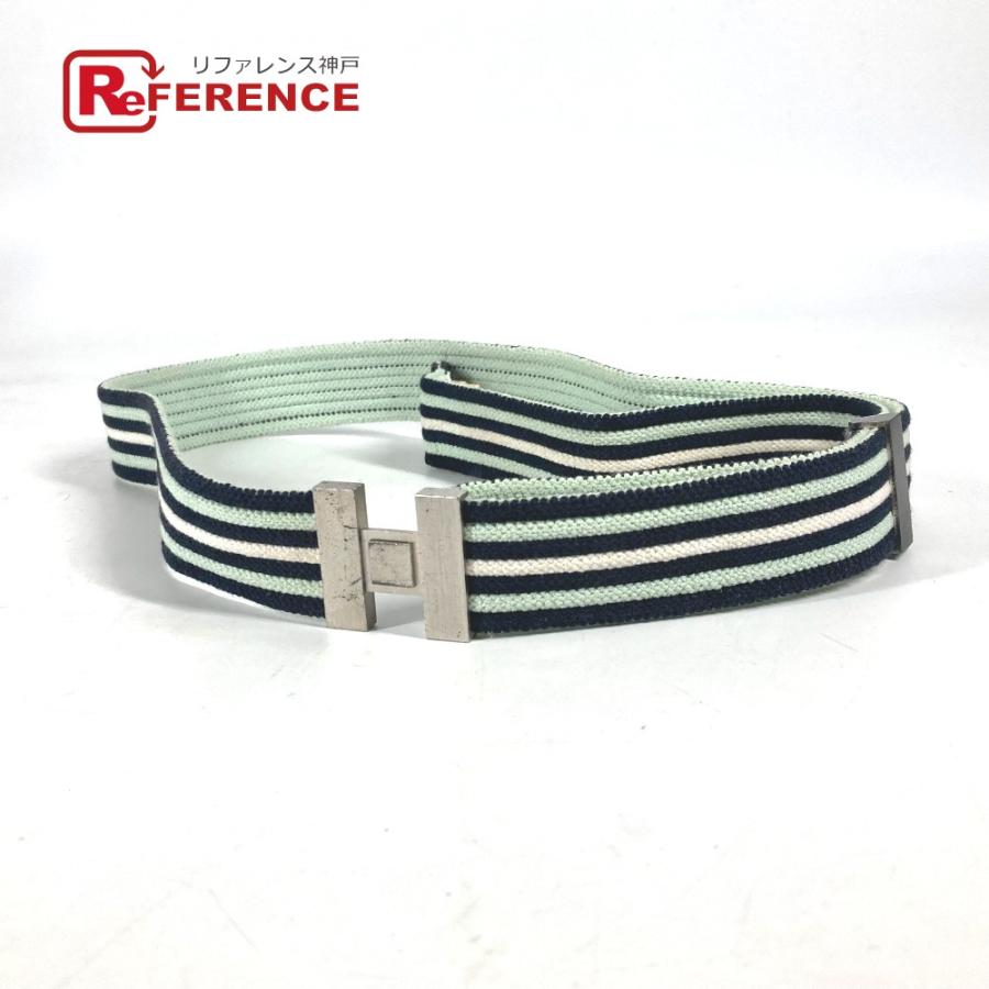 HERMES エルメス Hロゴ アクセサリー ボーダー ベルト グリーン ユニセックス【中古】 | HERMES