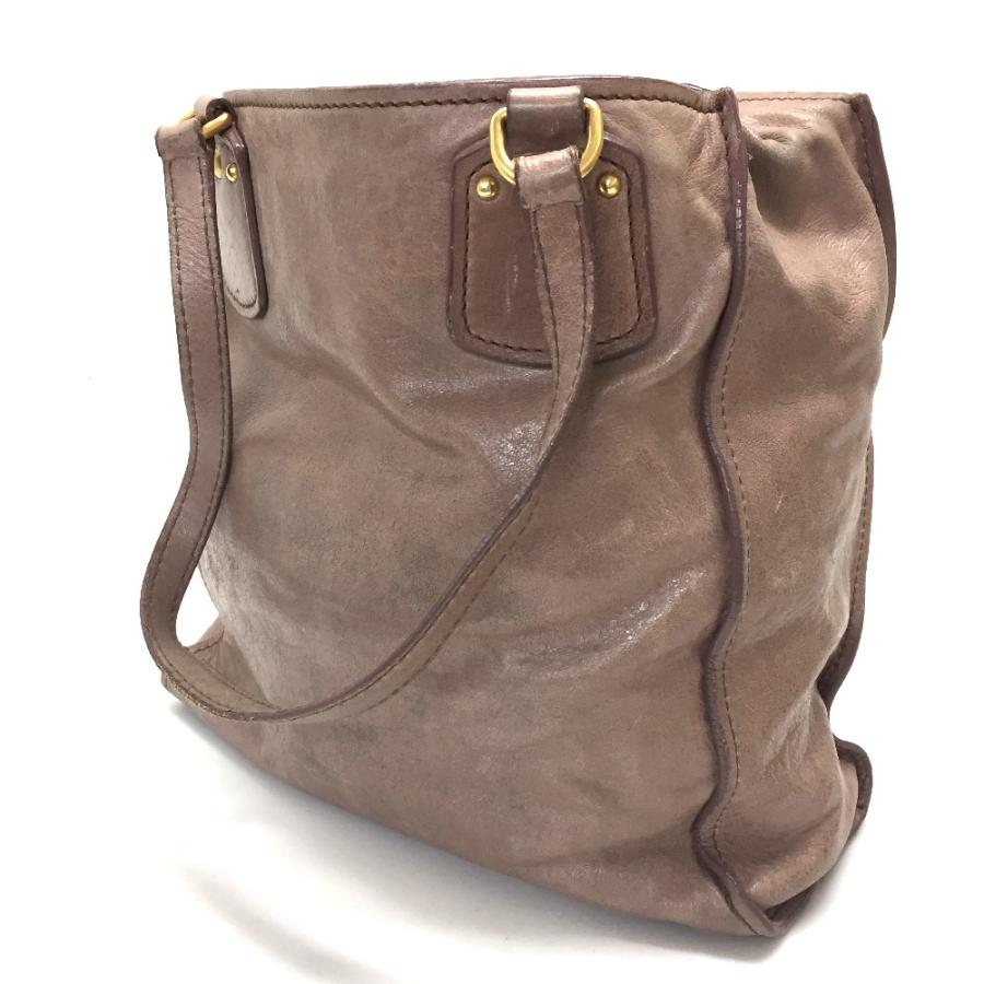 MIU MIU ミュウミュウ  肩掛けショルダーバッグ トートバッグ レザー ピンクベージュ系 レディース | miu miu | 01