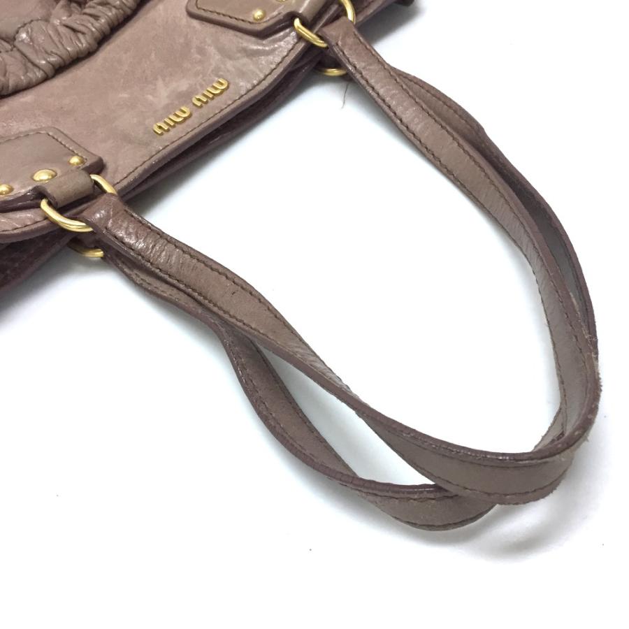 MIU MIU ミュウミュウ  肩掛けショルダーバッグ トートバッグ レザー ピンクベージュ系 レディース | miu miu | 04