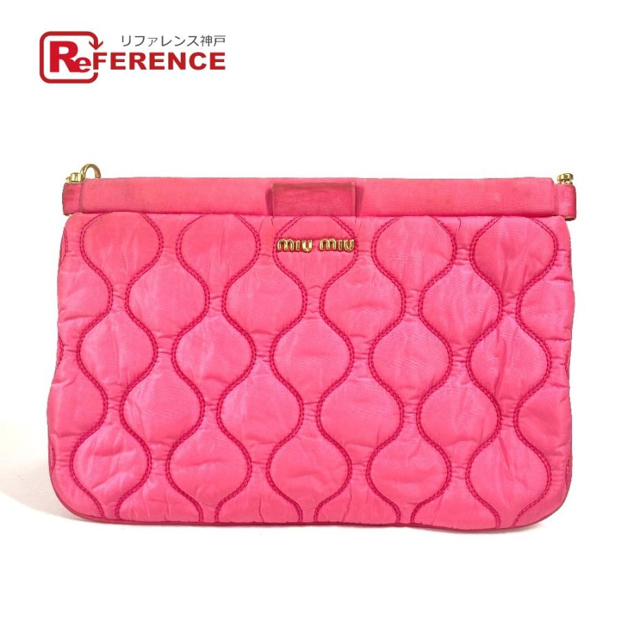 miu miu キルティングショルダーバッグ ピンク MIU MIU キルティングショルダーバッグ ピンク