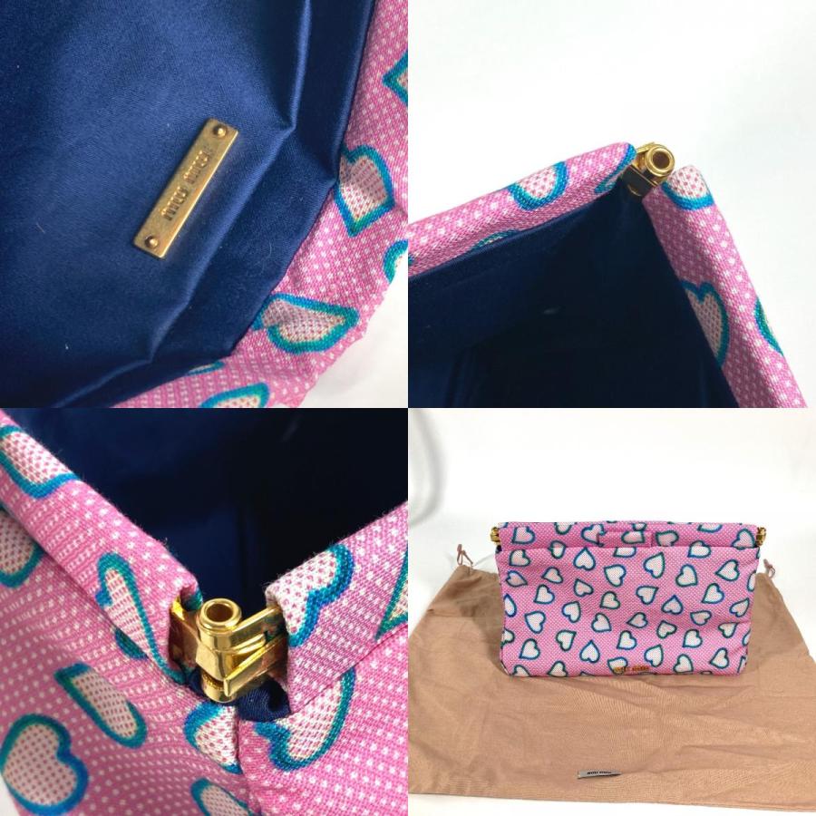 miu miu（ミュウミュウ） 美品 ハート ロゴ カバン ポーチ クラッチ