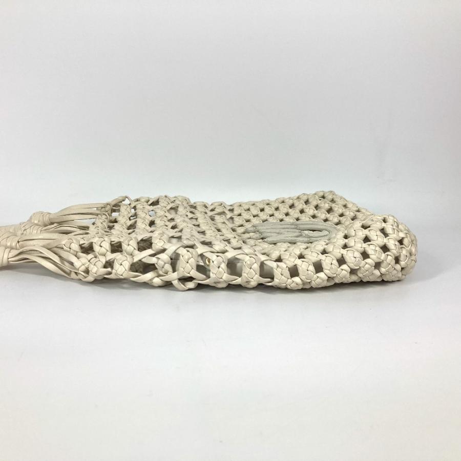 MIUMIU ミュウミュウ ロゴ メッシュ 肩掛け カバン メッシュ ビーチバッグ ショルダーバッグ ホワイト レディース【中古】 | miu miu | 03