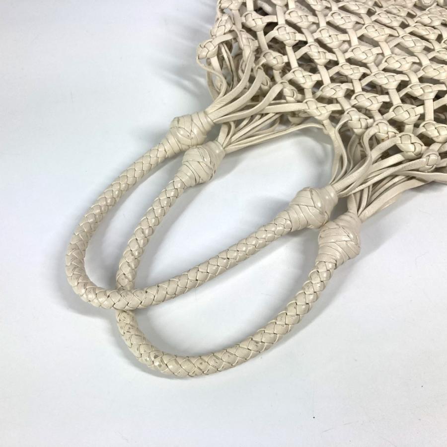 MIUMIU ミュウミュウ ロゴ メッシュ 肩掛け カバン メッシュ ビーチバッグ ショルダーバッグ ホワイト レディース【中古】 | miu miu | 08