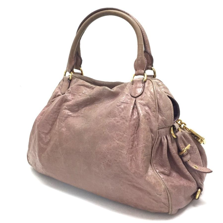 MIU MIU ミュウミュウ ハンドバッグ ショルダーバッグ 2wayバッグ レザー ピンクベージュ系 レディース | miu miu | 01