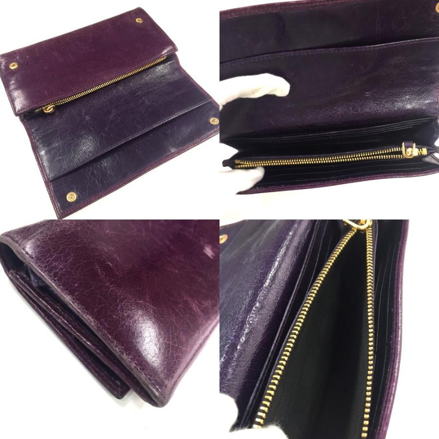 MIU MIU ミュウミュウ ファスナー付き2つ折り長財布 長財布（小銭入れあり） レザー パープル レディース | miu miu | 10