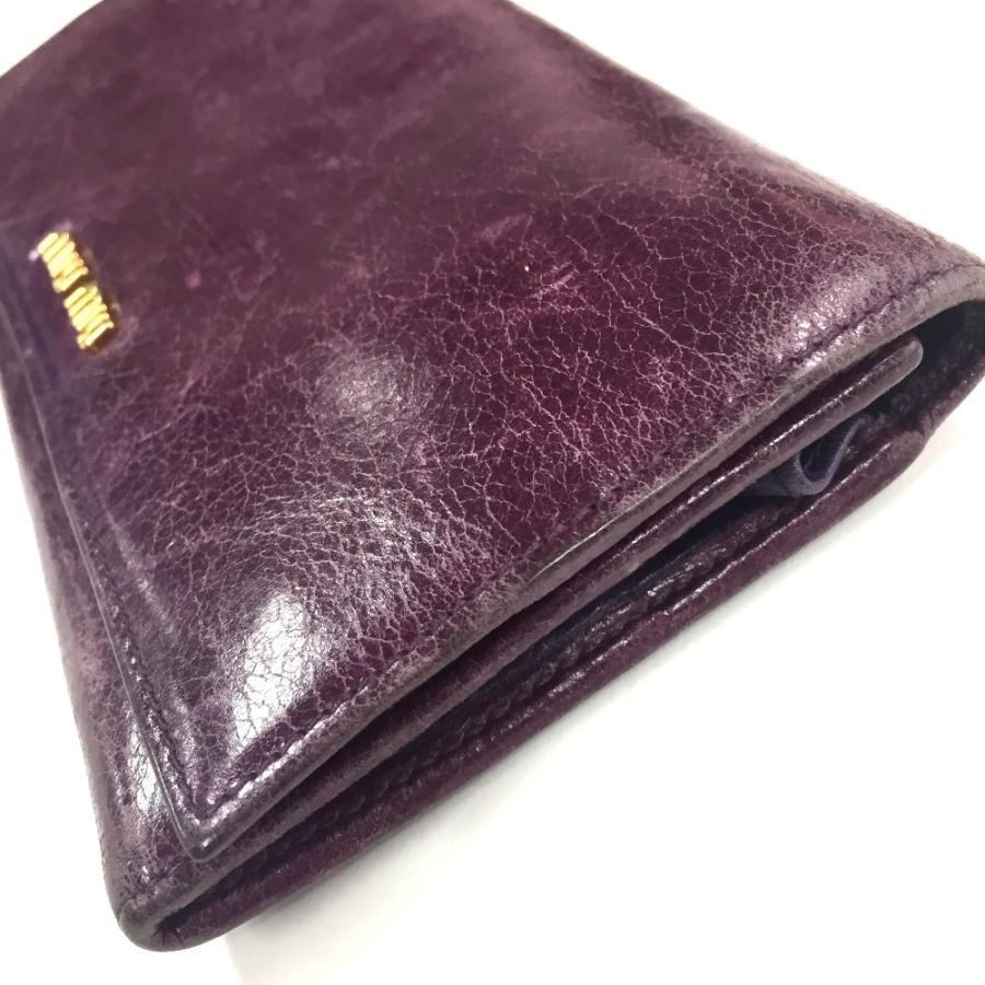 MIU MIU ミュウミュウ ファスナー付き2つ折り長財布 長財布（小銭入れあり） レザー パープル レディース | miu miu | 02