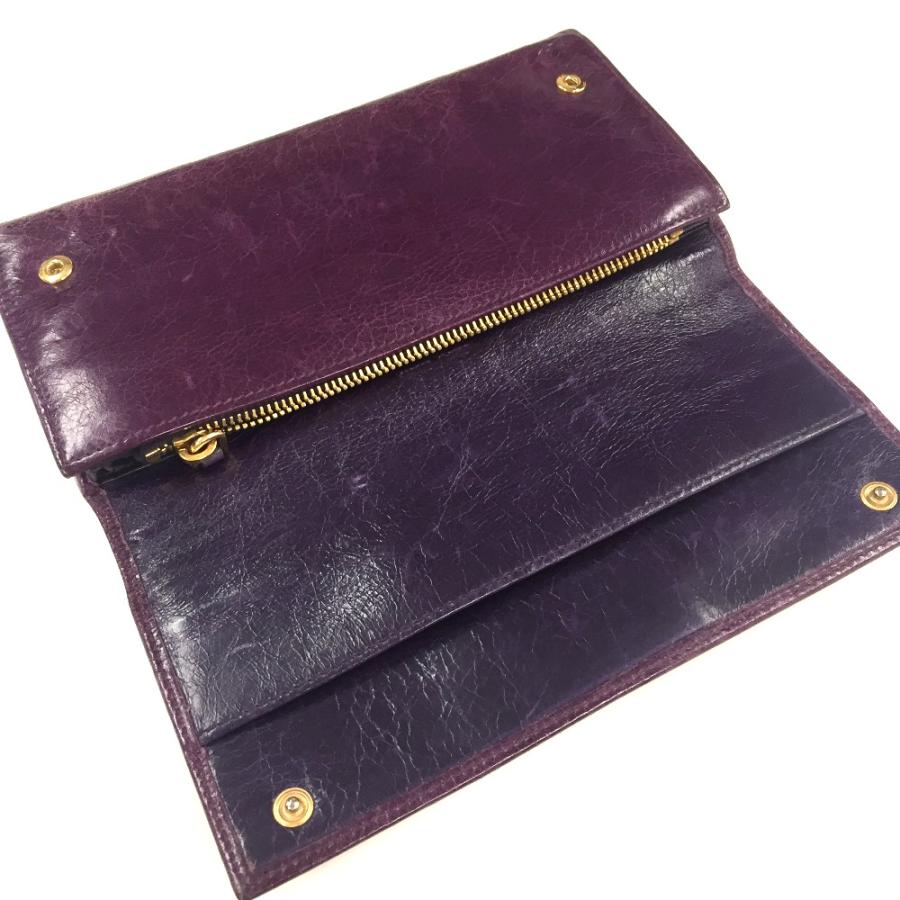 MIU MIU ミュウミュウ ファスナー付き2つ折り長財布 長財布（小銭入れあり） レザー パープル レディース | miu miu | 03