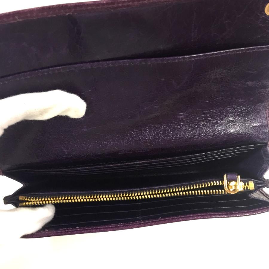 MIU MIU ミュウミュウ ファスナー付き2つ折り長財布 長財布（小銭入れあり） レザー パープル レディース | miu miu | 04