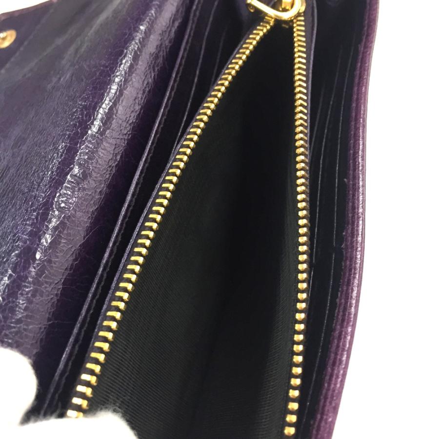 MIU MIU ミュウミュウ ファスナー付き2つ折り長財布 長財布（小銭入れあり） レザー パープル レディース | miu miu | 06