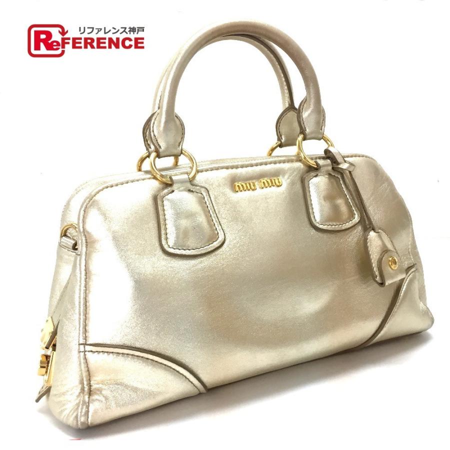 MIUMIU ミュウミュウ ミニボストンバッグ トートバッグ ショルダーバッグ メタリック ハンドバッグ シャンパンゴールド  :22054-4667-7:リファレンス コレクション - 通販 - Yahoo!ショッピング