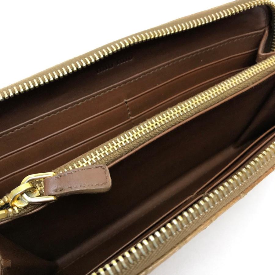 MIUMIU ミュウミュウ 5M0506 ラウンドファスナー長財布 クロコ型押し 長財布（あり） クロコプリントレザー | miu miu | 05